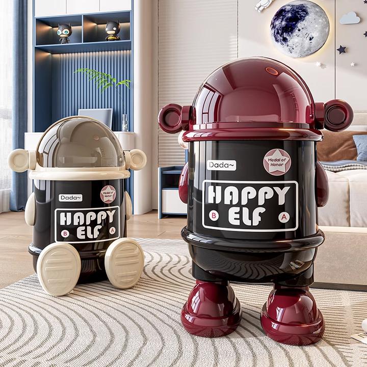 太空人垃圾桶家用轻奢高颜值创意机器人潮玩造型带盖