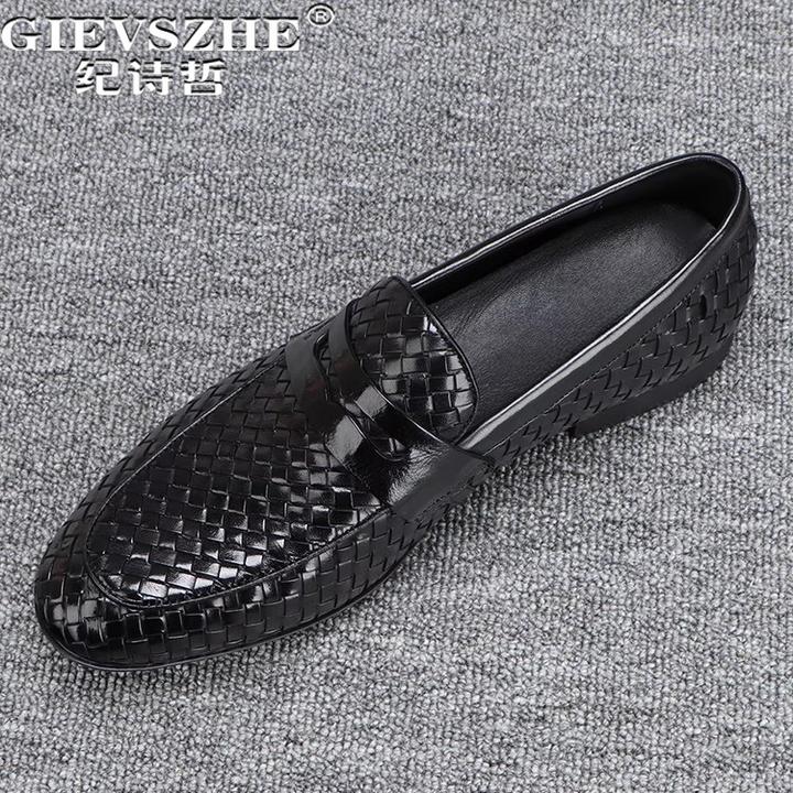 纪诗哲男鞋轻便时尚个性休闲鞋子男款百搭潮流皮鞋商务透气乐福鞋