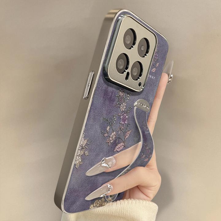 复古花梅适用于小米15Spro手机壳女全包防摔小羊皮高级感网红同款