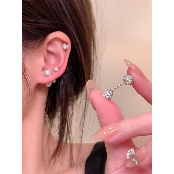 铜合金耳饰 睡觉不用摘!!养耳洞耳钉小众高级感锆石耳蜗钉耳饰女