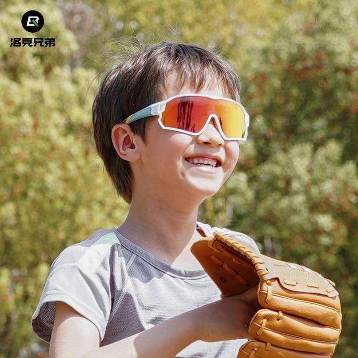 洛克兄弟儿童骑行眼镜偏光变色防风沙宝宝眼镜自行车青少年户外