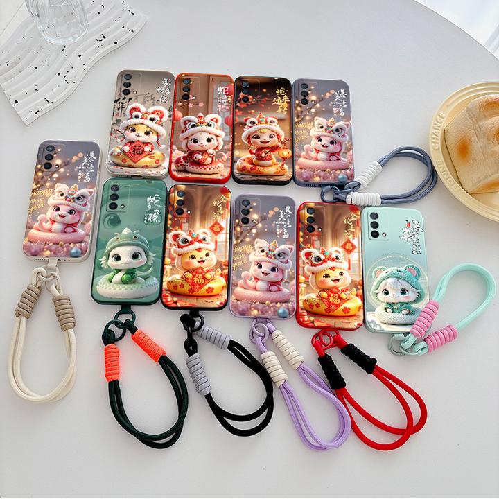 适用oppoK9手机壳PEXM00硅胶软壳网红卡通挂绳防摔磨砂蛇年新年款