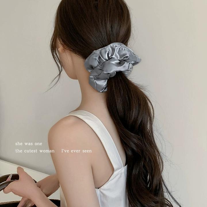 范冰冰同款柔软缎面枕头大肠发圈女温柔头圈发绳扎头发丸子头发饰