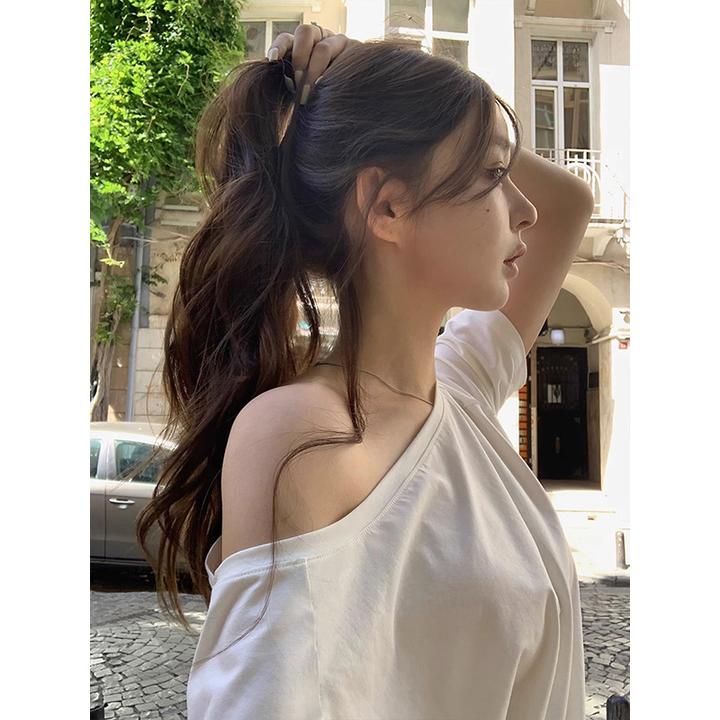 抗起球修身型吸汗通勤短袖T恤性感薄款小众法式日系