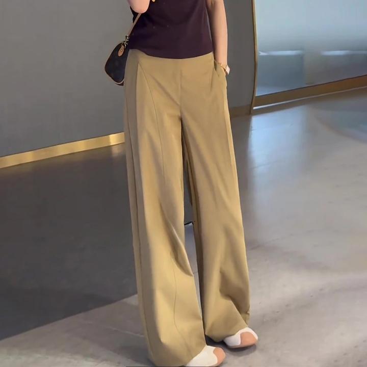 贝斯裤~潮流侧压褶阔腿裤~秋季新款宽松阔腿裤时尚女裤子1511