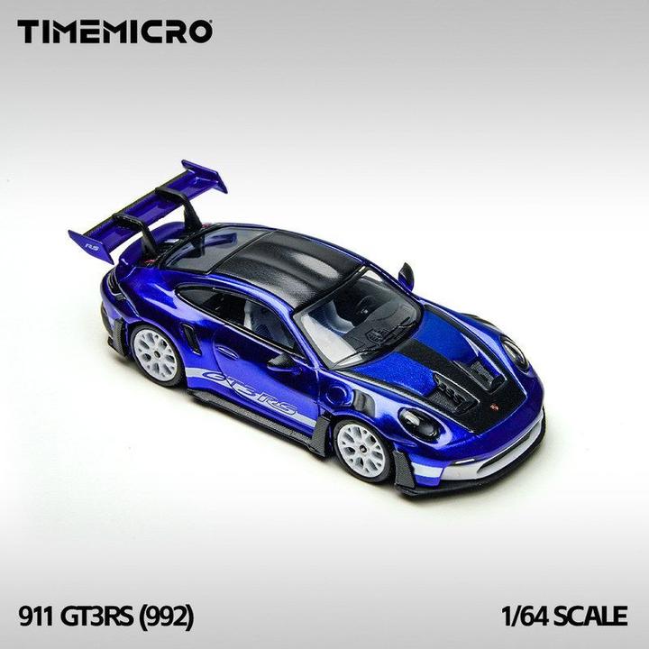 TM1:64保时捷992GT3RS圣马力诺蓝色仿真合金车模型摆件收藏玩具车