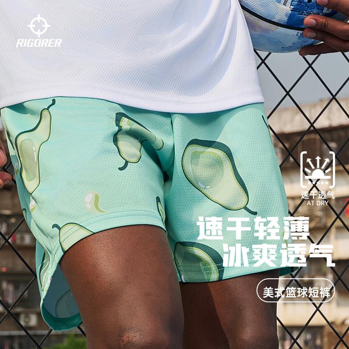 准者短裤男夏季2025透气速干水果印花健身训练跑步美式篮球四分裤