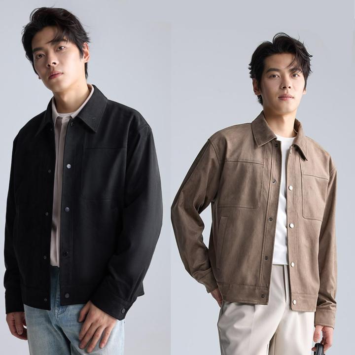 【仿麂皮绒】利郎新款通勤工装夹克潮流秋冬翻领2025休闲茄克外套