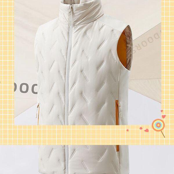 潮牌休闲情侣冬季保暖超声波无缝马甲外套背心棉衣加棉保情侣款