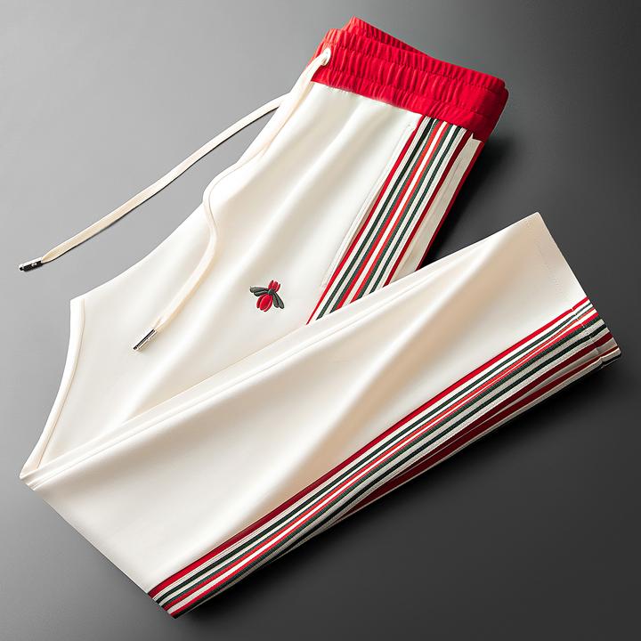 塔姆达鲁亚春夏季时尚潮流撞色织带运动裤子男士直筒休闲透气长裤