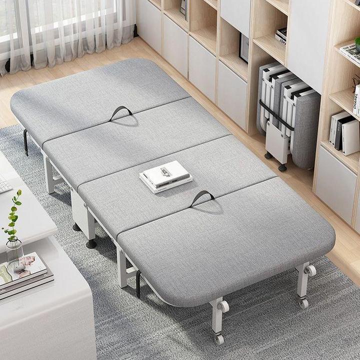 四折折叠床折叠单人床午休神器出租屋便携易收纳折叠床四折折叠床