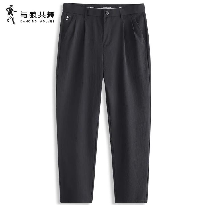 【抗皱易打理】与狼共舞休闲裤男2025秋季新款弹力直筒百搭休闲长裤
