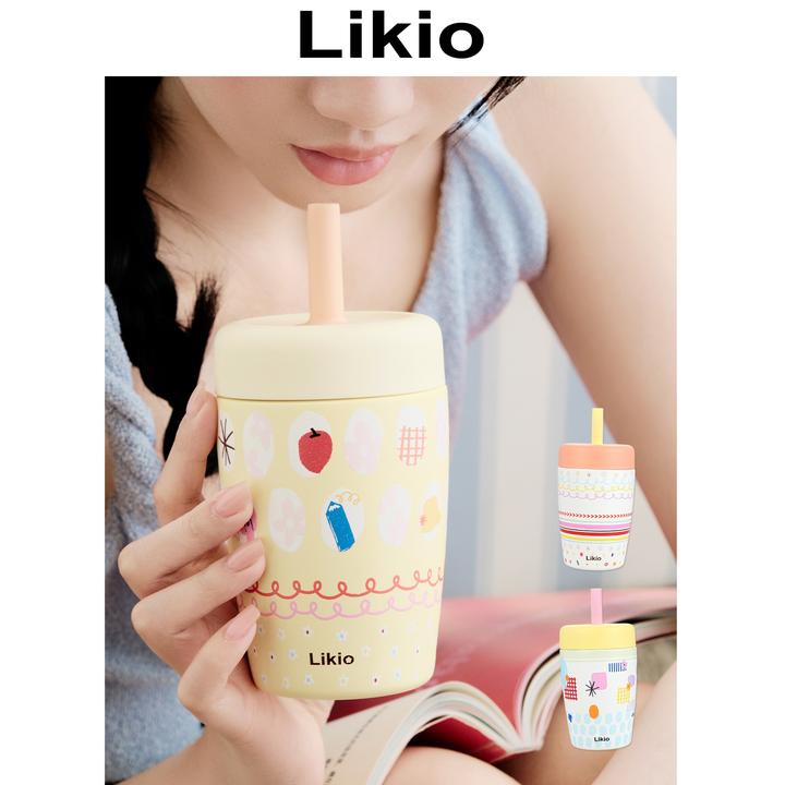 Likio 原创设计 波点日记涂鸦保温杯 保冷冰霸水杯子大容量