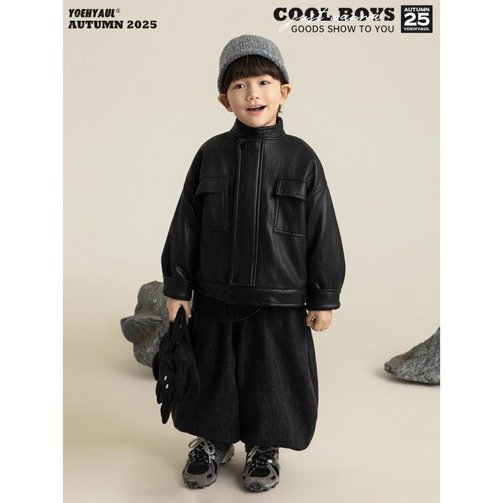 YOEHYAUL/幼悠冬贰波 巴恩风细腻柔韧保暖皮夹克汉服 N7353