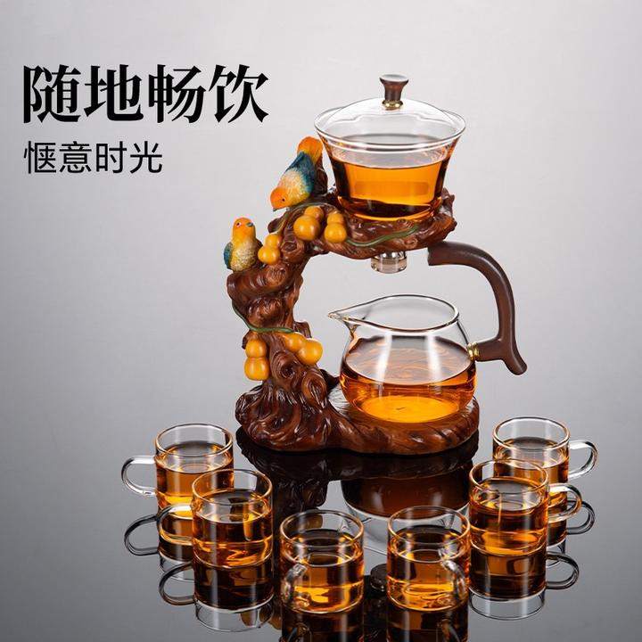 半自动懒人茶具套装家用功夫泡茶器轻奢办公室会客玻璃茶壶