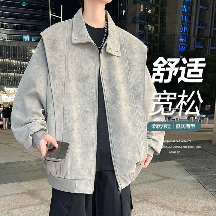 2025夹克男皮衣男秋冬季皮衣外套男士时尚翻领休闲机车夹克潮流