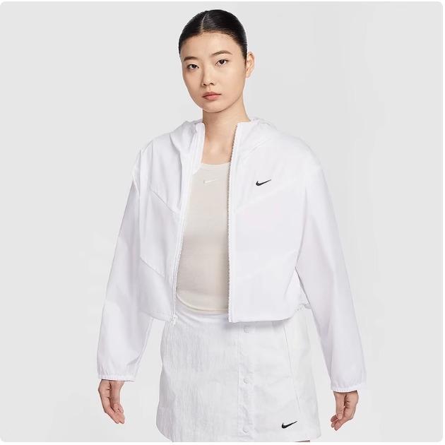 Nike耐克正品外套女2025年夏新款白色运动休闲梭织夹克上衣HJ1183