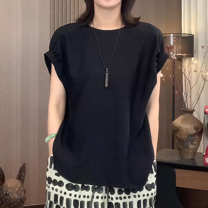 纯色蝙蝠袖衬衫新款藏肉巨遮肚子显瘦上衣女短袖减龄洋气胖mm大码