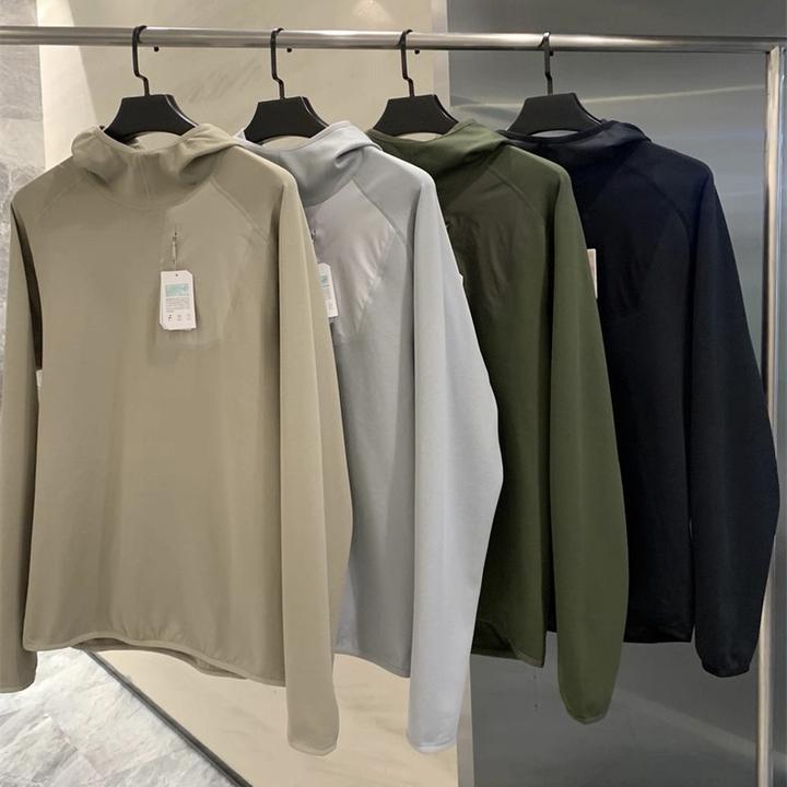 春秋保暖抓绒衫户外运动休闲套头连帽卫衣徒步登山中间层帽衫男女