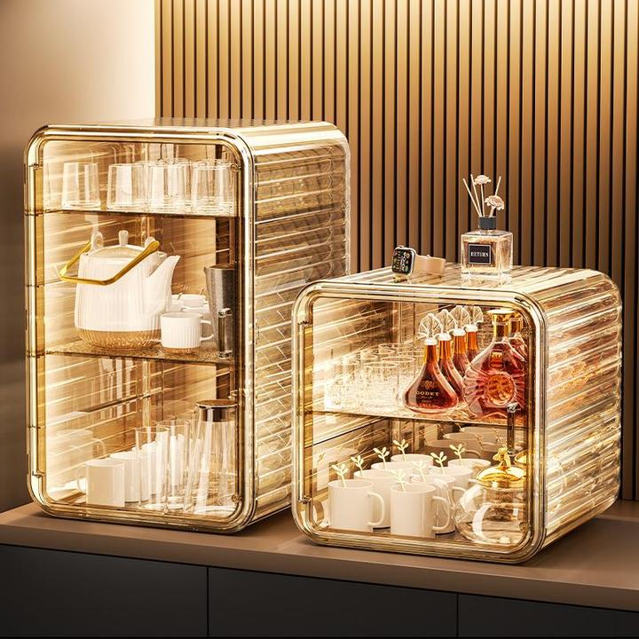 防尘杯子收纳置物架水杯茶杯架子高级感轻奢茶具咖啡马克杯收纳盒