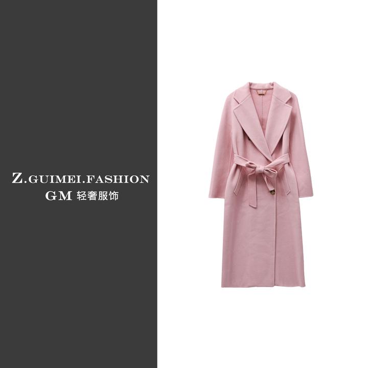 【肆姐高定】经典外翻领羊绒系带大衣X3348