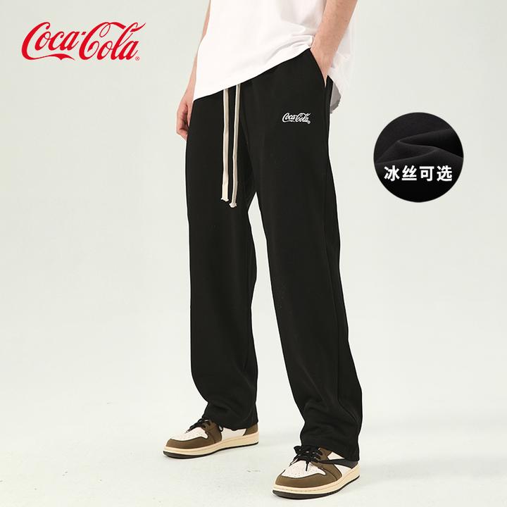 Coca-Cola/可口可乐运动裤男夏季冰丝卫裤薄款潮牌直筒拖地休闲裤