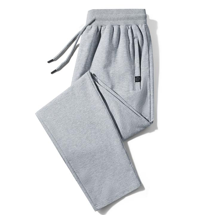 保罗秋季男士卫裤休闲裤男款松裤子春秋束脚运动裤男灰色直筒长裤