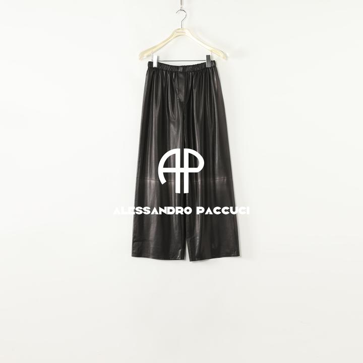 AP洛哥53056PK（丝绸羊皮）黑标/羊皮热压时尚休闲两色九分裤