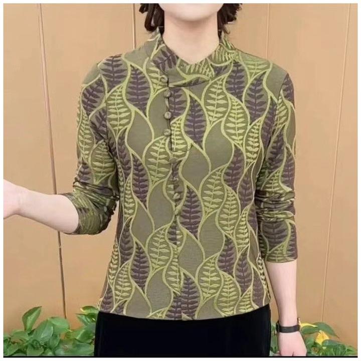 秋冬新款轻奢不规则圆领提花长袖气质显瘦小衫洋气打底衫上衣打底