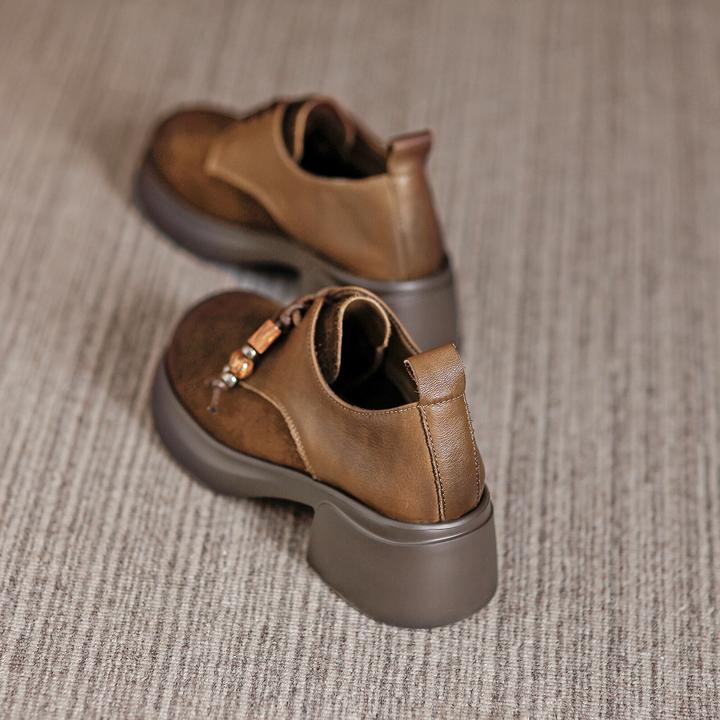 玛丽珍厚底圆头小众真皮复古乐福小皮鞋女2025秋季新款休闲单鞋女