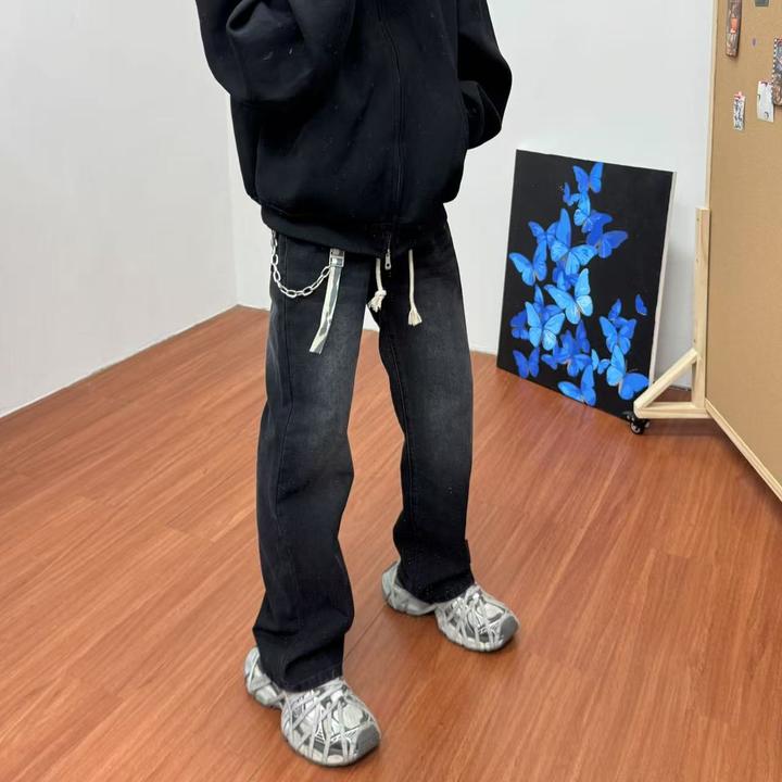 春季新款男女同款宽松美式高街直筒裤裤子爆款百搭休闲牛仔裤