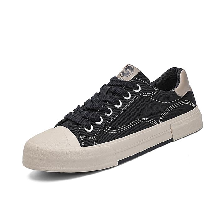 秋季新款男鞋透气帆布鞋时尚低帮板鞋男士休闲鞋韩版百搭平底鞋子