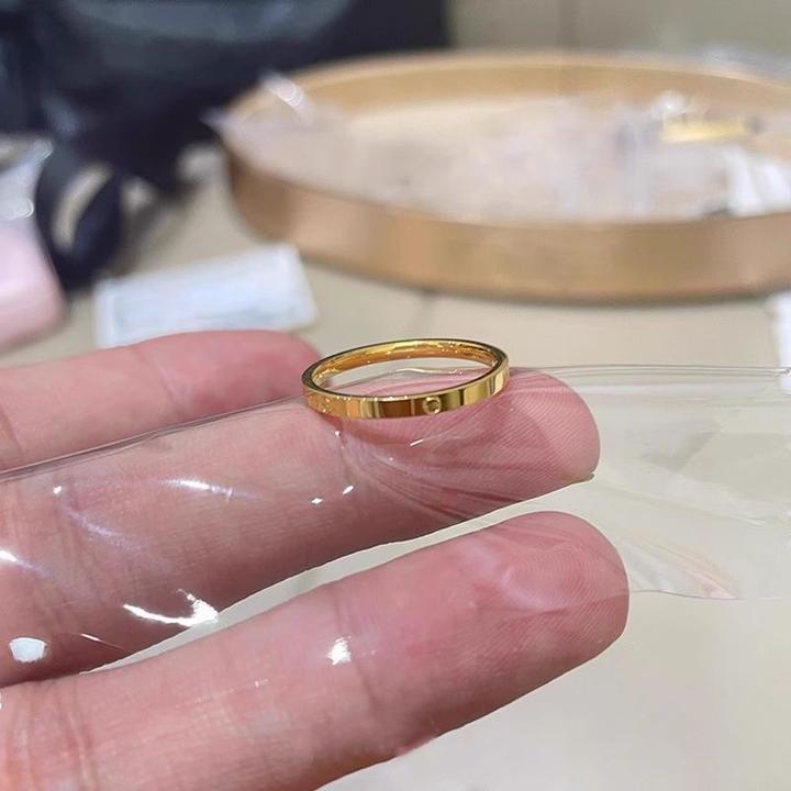 钛钢戒指 可水洗/经典百搭素圈戒指简约轻奢情侣对戒食指尾戒指环