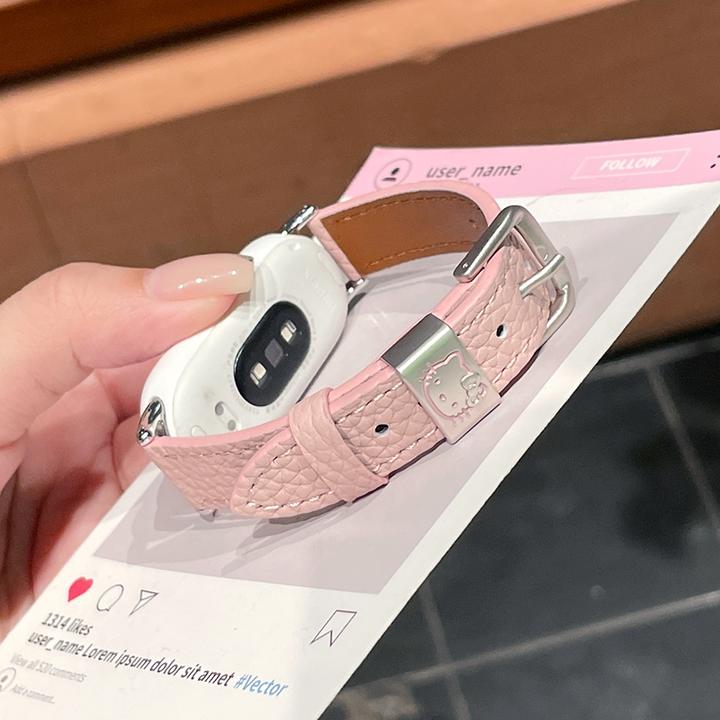 onebag可爱kt猫适用小米手环10表带凯蒂9/8pro秋冬皮质小米9876女