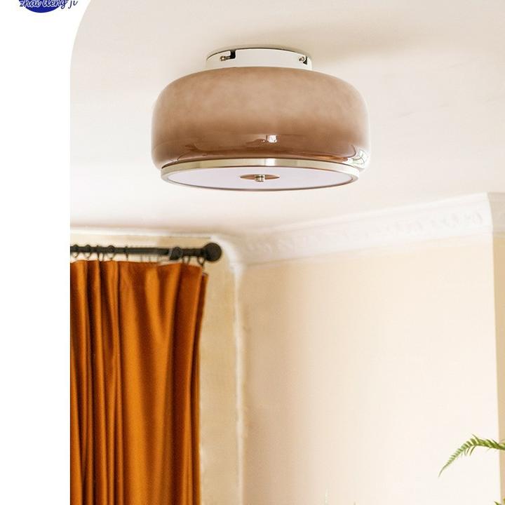 法式中古风玻璃美式全光谱吸顶灯卧室复古书房餐厅包豪斯vie灯具