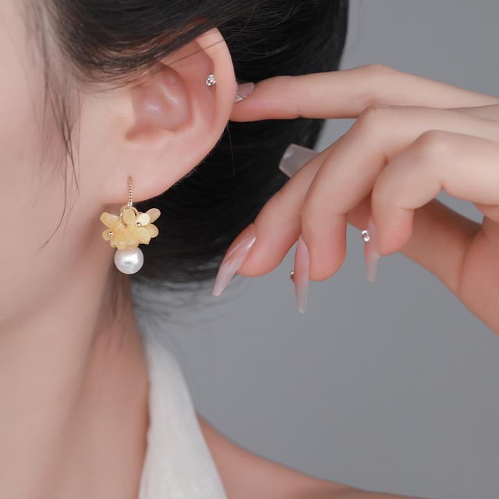 CUOOYINO/初影 铜合金耳饰 【峰花】精致百搭耳环女气质设计感耳饰