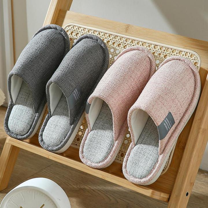 学生宿舍亚麻布艺拖鞋男款女夏天居家木地板布面吸汗防汗脚棉麻料