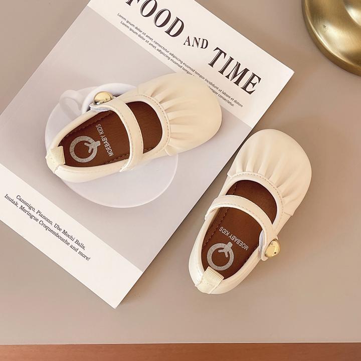 女童软底皮鞋2025春夏新款女宝宝韩版豆豆鞋儿童小香风浅口单鞋子