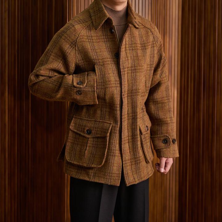 西格Xg【老钱游猎夹克】秋冬100%羊毛粗花呢收腰夹克6566