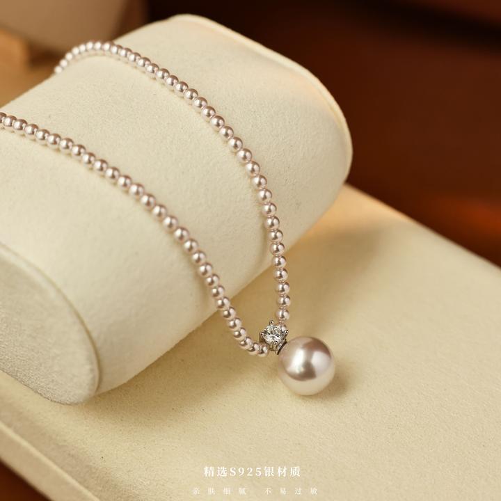 丽沁 链子925银 曼塔玫瑰紫珠戴妃锆石项链超闪仙女温柔轻奢时尚