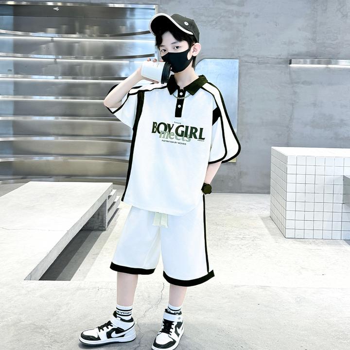 男童夏装套装儿童Polo衫短袖两件套8-15岁中大童男孩洋气时尚韩版