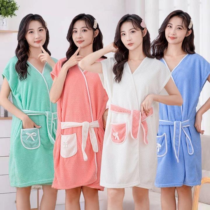 【1个装】可穿式浴巾浴裙吸水速干不掉毛可爱学生居家浴裙睡袍浴巾