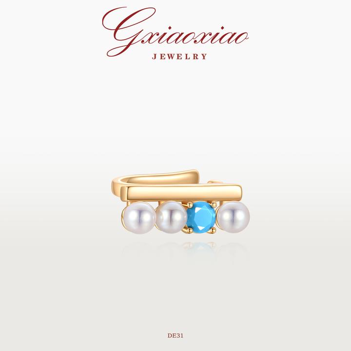 G XIAOXIAO 镀K金【星河遗珠】法式复古精致百搭耳夹 DE31