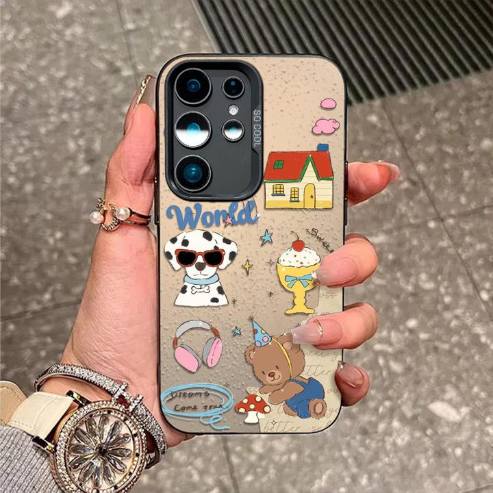 雪糕熊狗适用三星s30手机壳s25新款s24磨砂彩银S23fe防摔s22外壳