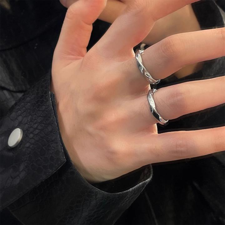 钛钢戒指 小众设计莫比乌斯戒指不掉色男女开口可调节指环配饰ins