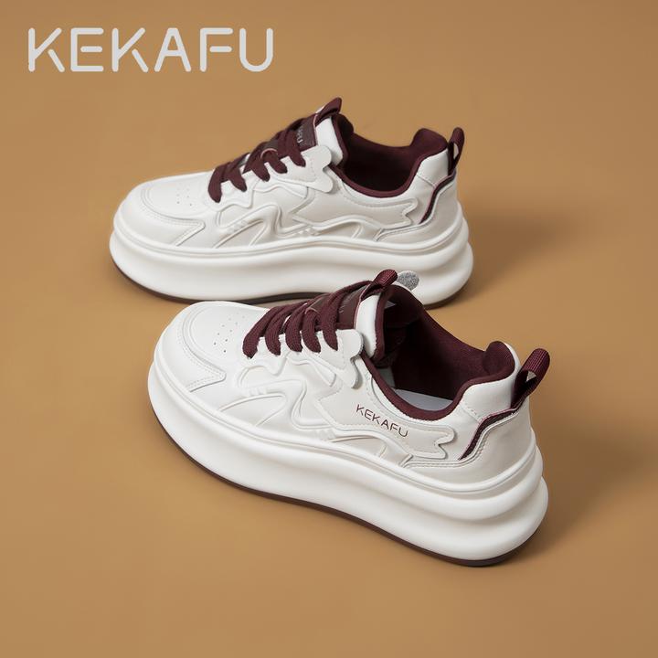 KEKAFU/珂卡芙【隐形增高6CM】小白鞋2025新款百搭厚底ins时尚休闲