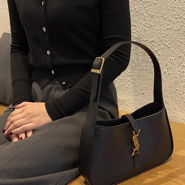 香港品牌正品2025新款时尚奢侈品真皮百搭法棍包腋下包单肩斜挎包