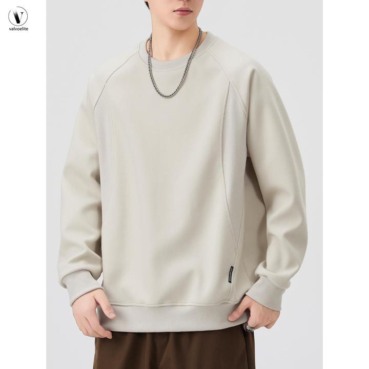 VALVOELITE长袖圆领卫衣男新款青少年重磅春秋款男装情侣装上衣服