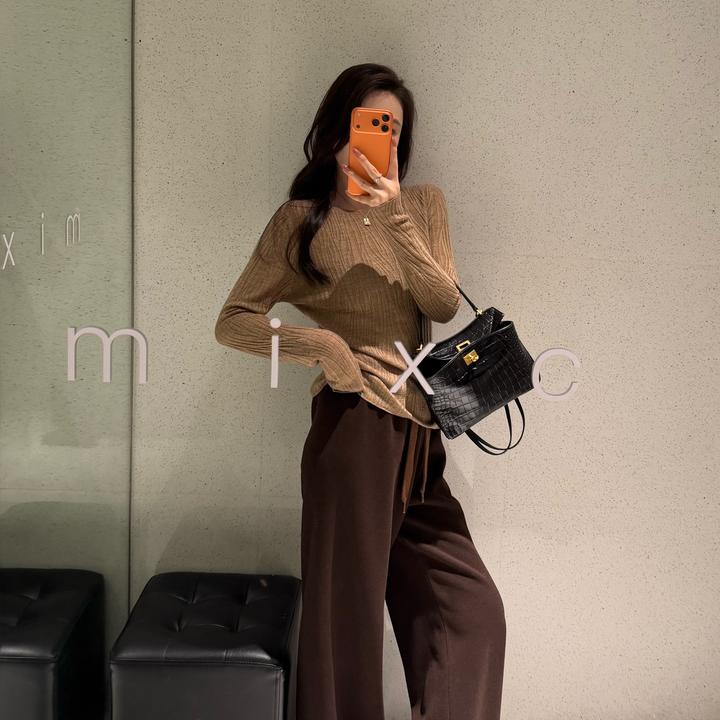 BIG WHITE REMADE“超模裤”羊毛+醋酸舒感休闲直筒阔腿裤SS06023