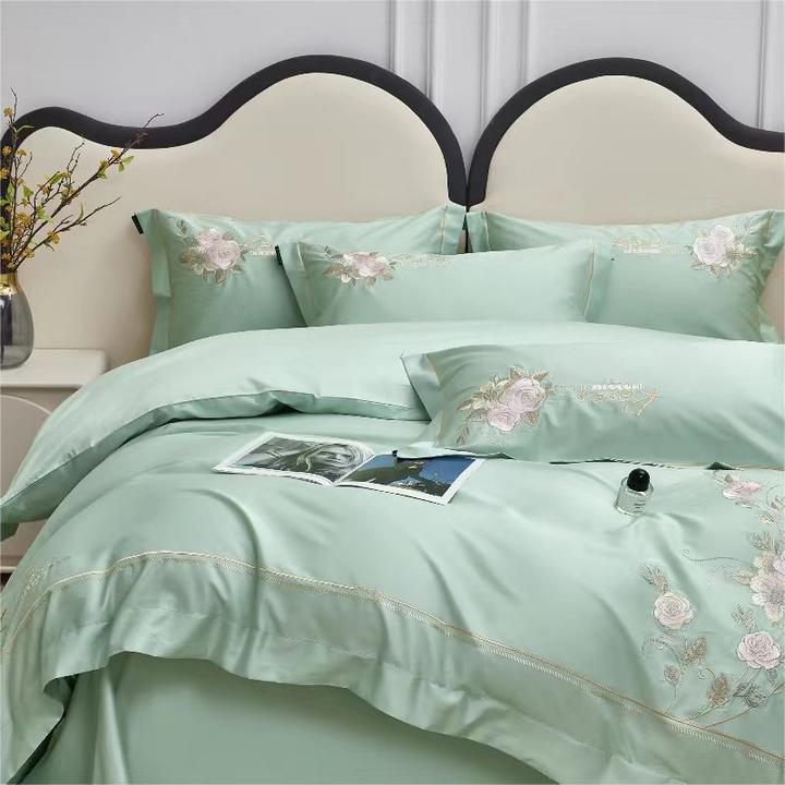 2024婚庆送礼休闲居家50双股长绒棉轻奢高端绣花圆角款四件套